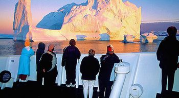 Greenland travelers on boat