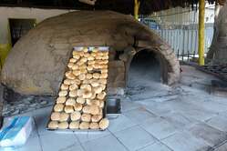 Colombia bread baking with stone oven