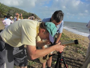 Looking through eclipse telescope