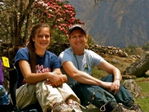 Resting after a day of hiking