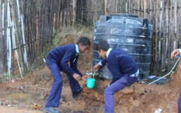 Children collecting water