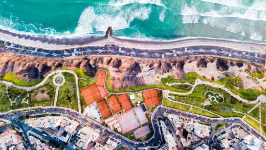 Top down view of Lima, Peru