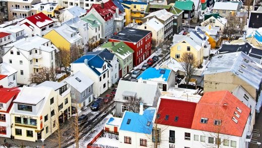 Aerial view of Reyjavik, Iceland