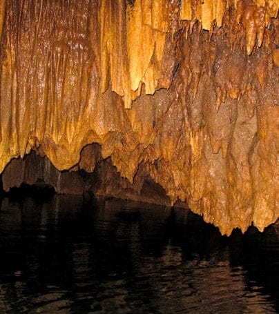 Stalactites in Belize cave