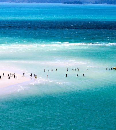 Travelers board boats at Great Barrier Reef