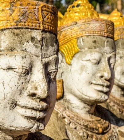 Statues in Kampong Cham, Cambodia