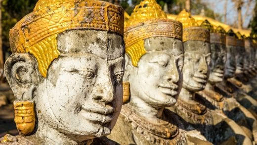 Statues in Kampong Cham, Cambodia