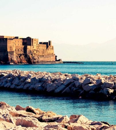 Seaside castle in Naples, Italy