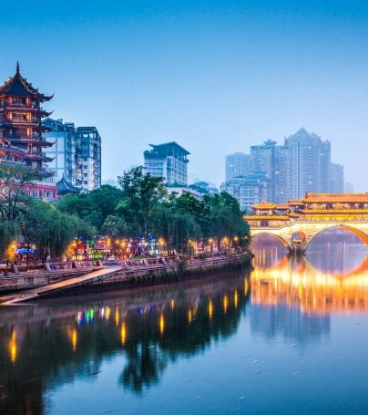 Jin River in Chengdu, China