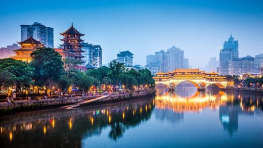 Jin River in Chengdu, China