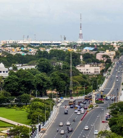 Aerial view of Chennai, India