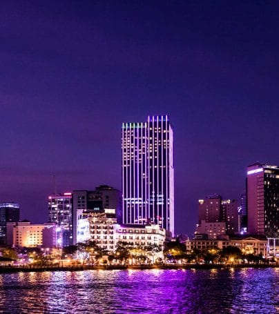 Coast of Ho Chi Minh City (Saigon), Vietnam at night