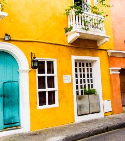 Colorful houses in Cartagena, Colombia