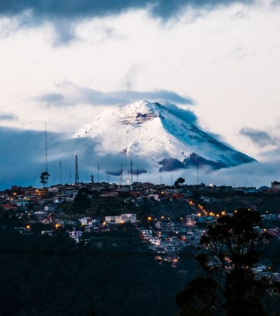 Cotopaxi volcano behind Quito, Ecuador