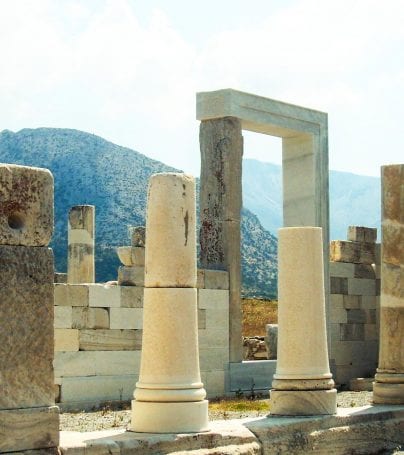 Ancient ruins in Delos, Greece