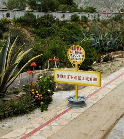 Equator sign in Ecuador