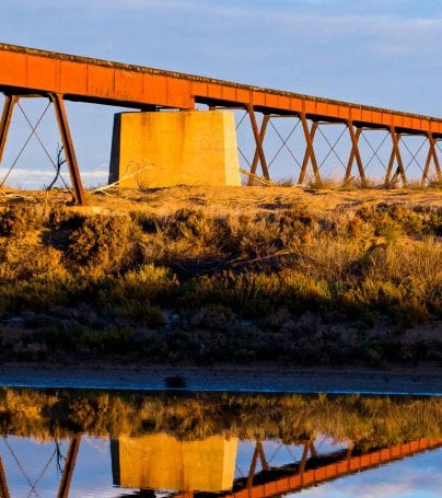 Railway overpass for The Ghan in Australia