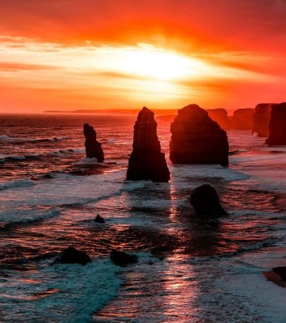 Sunset over the Twelve Apostles on the Great Ocean Road