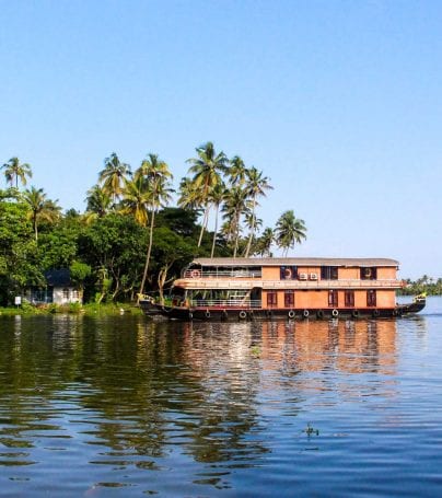 Houseboat on lake near Kumarakom, India