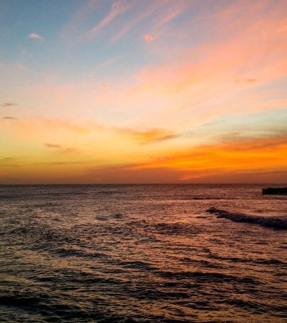 Sunrise over the ocean off the coast of India