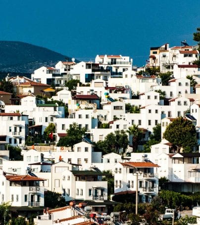 Hillside houses of Kusadasi, Turkey