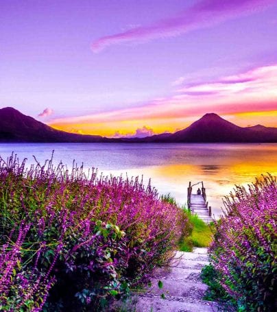 Sunset over Lake Atitlan, Guatemala