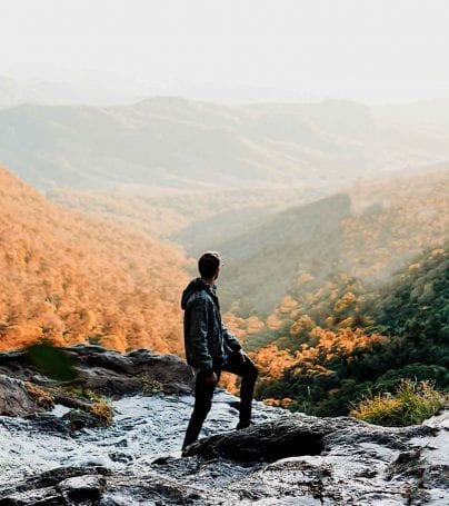 Person looking out over Lamington National Park, Australia