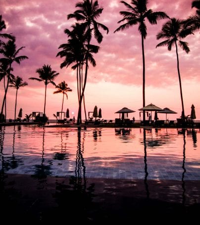 Beach at sunset in Negombo, Sri Lanka