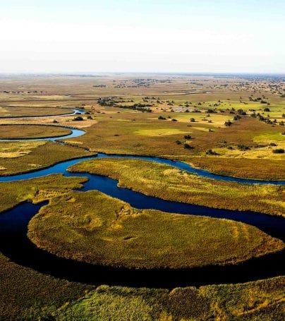 Aerial view of Okavango Delta, Botswana