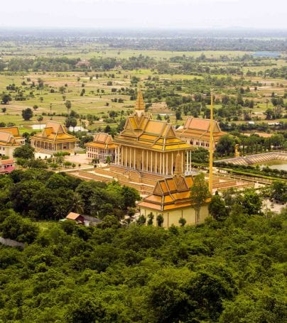 Aerial view of Oudong, Cambodia