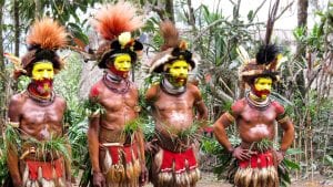 Huli group in Papua New Guinea