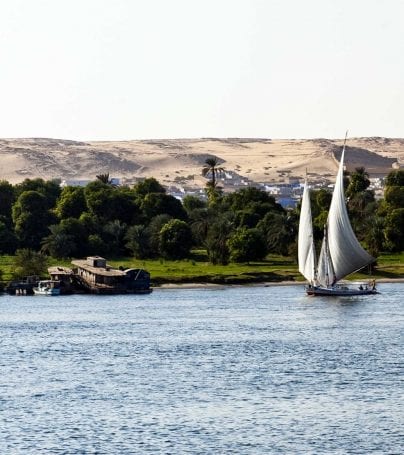 Sailboat on the Nile River in Egypt