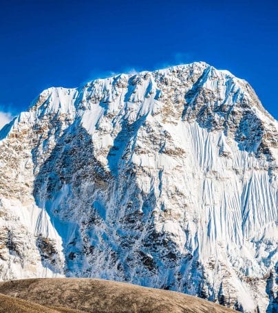Snowy mountain peak in the Himalayas, Nepal