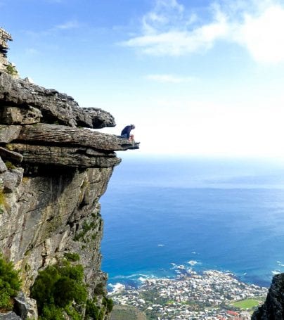 Hiker on Table Mountain, South Africa