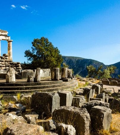 Tholos ruins at Delphi, Greece