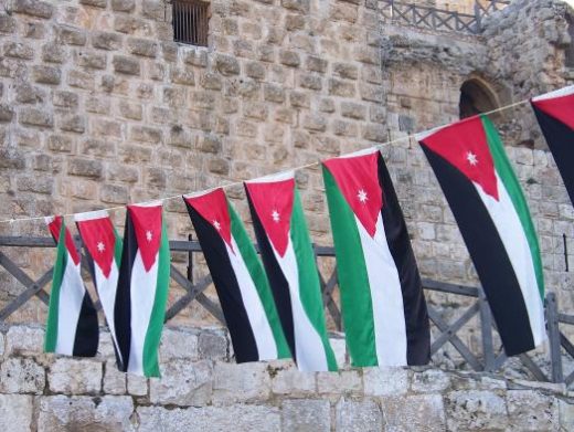 The flag of Jordan is displayed proudly