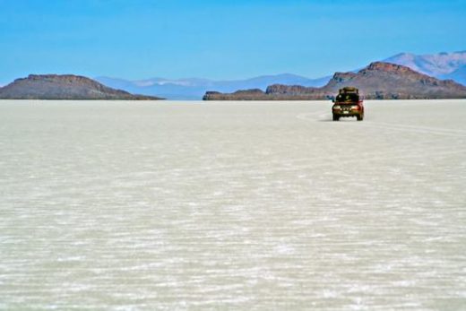 The Uyuni salt flats in the dry season