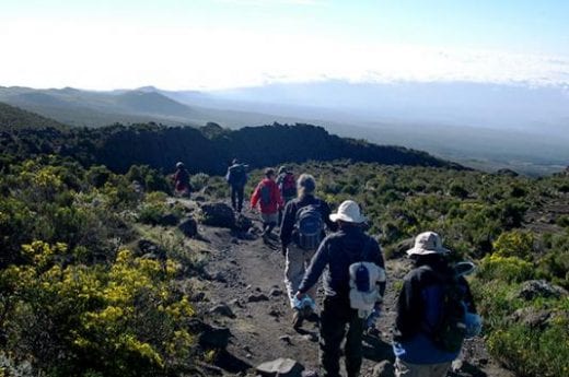 The descent offers spectacular views