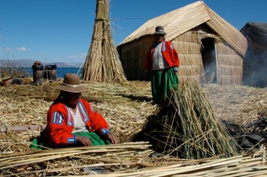 Visit the floating villages of Lake Titicaca