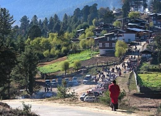 A small town near Gangtey