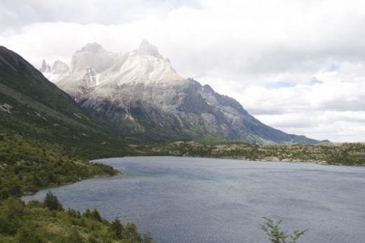 View massive mountains above glacial lakes (photo: Bo Stern)