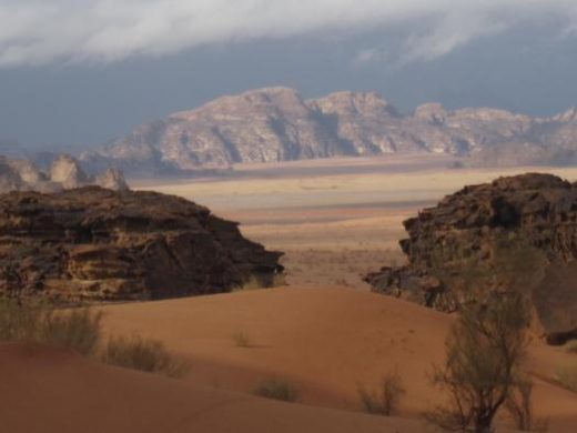 Colorful cliffs in the desert near Wadi Rum