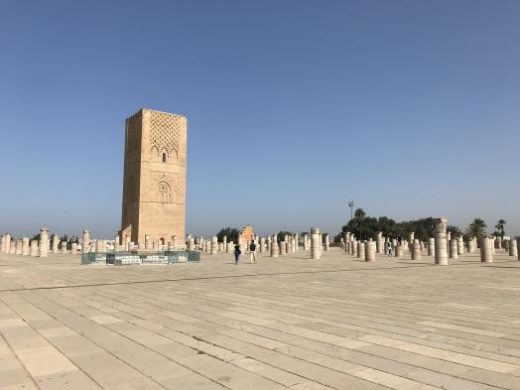 See the Hassan Tower in Rabat