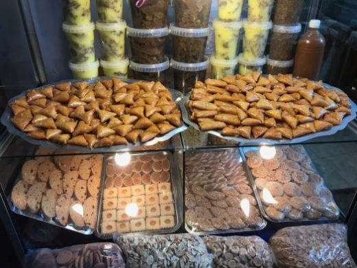 Local pastries at the market in Fes