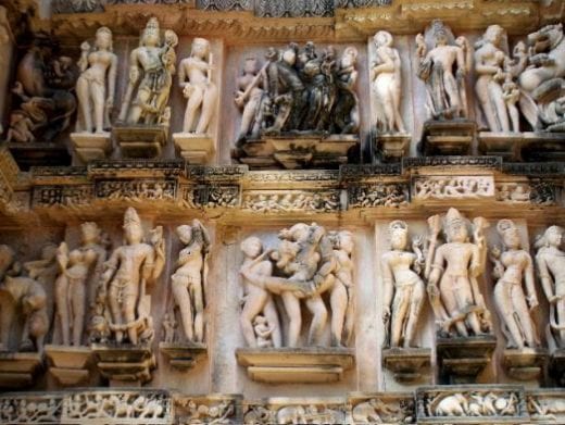 Jain temple carvings in Khajuraho