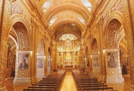 Visit La Compania to see the ornate gold interior