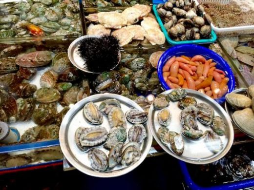 Unique sea food at the Jagalchi fish market