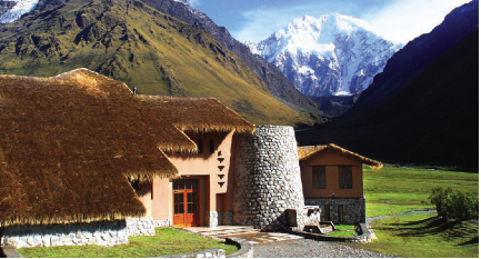 Stay at Salkantay Lodge with a view of rugged Mt. Salkantay