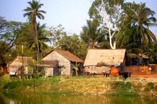 Visit villages like these in Cambodia