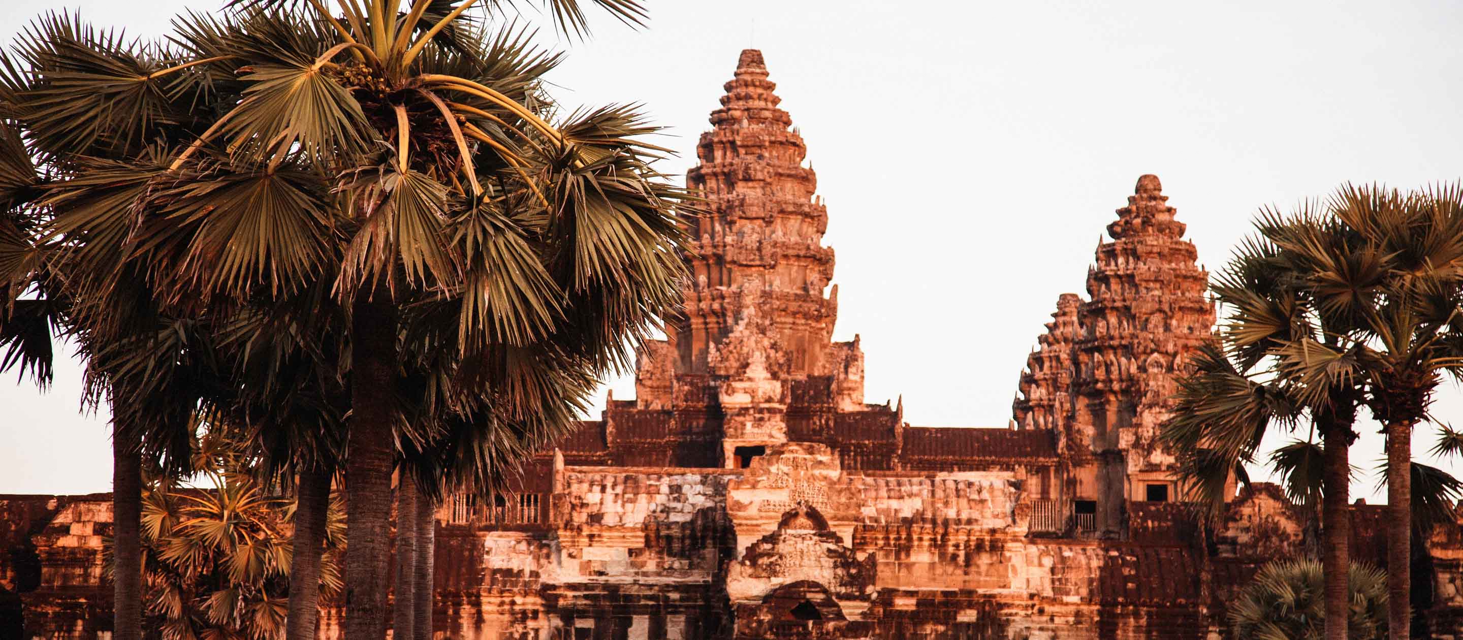 Sunset over Angkor Wat in Siem Reap, Cambodia